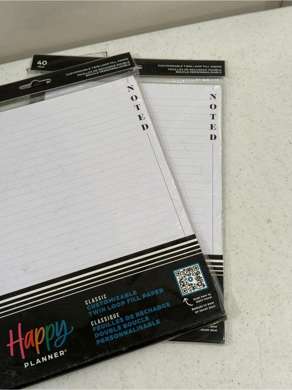 NEW Happy Planner Classic Twin Loop Fill Paper - Noted Lined Refill Trio